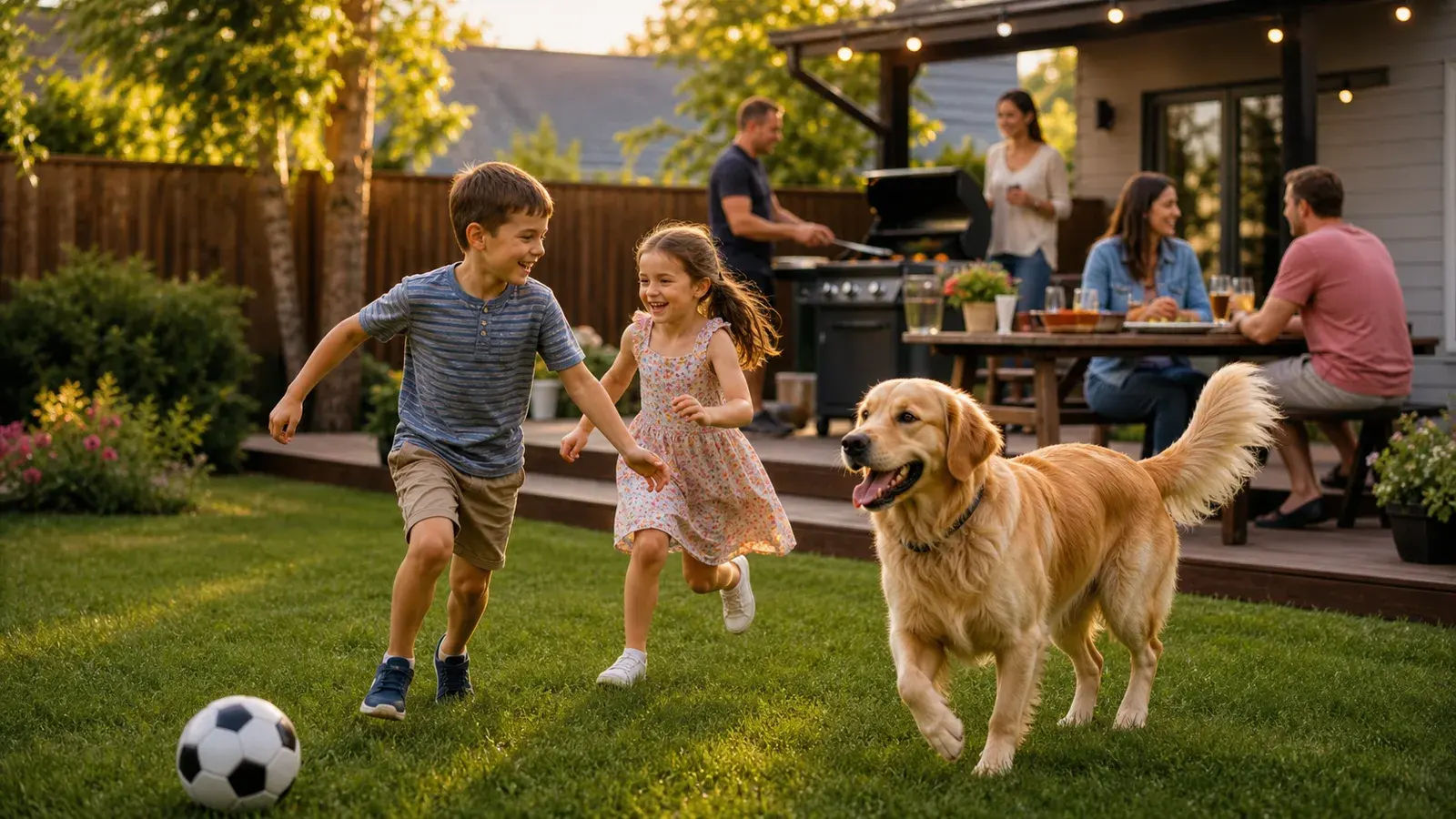 Dog-friendly backyard scene near Doon