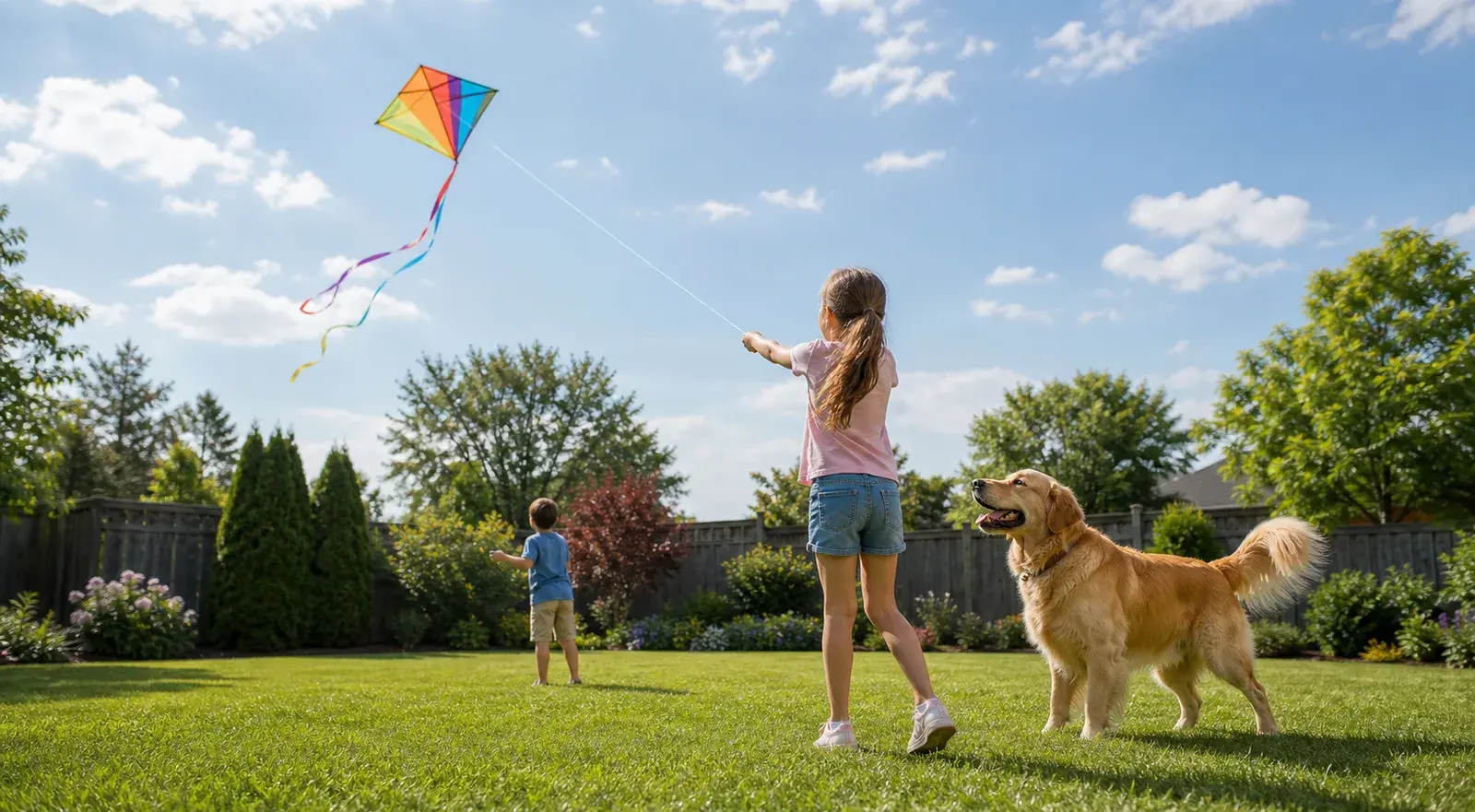 Dog-friendly backyard scene near Clairfields