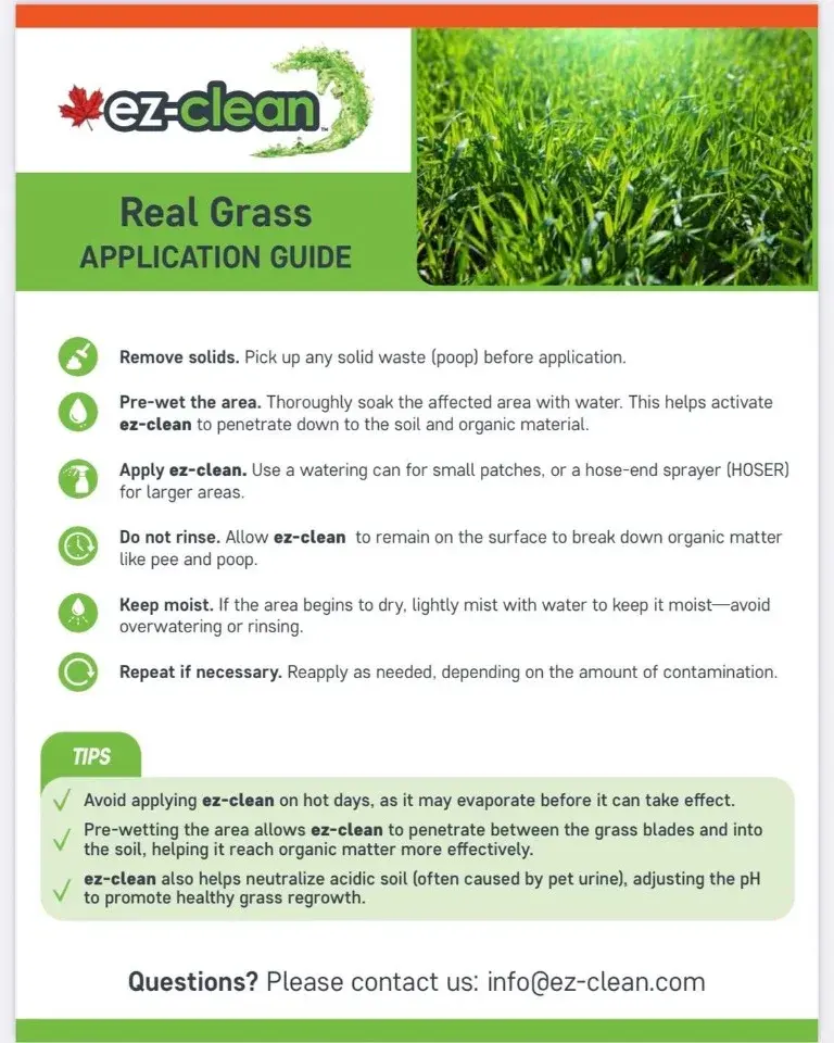 ez-clean real grass application guide
