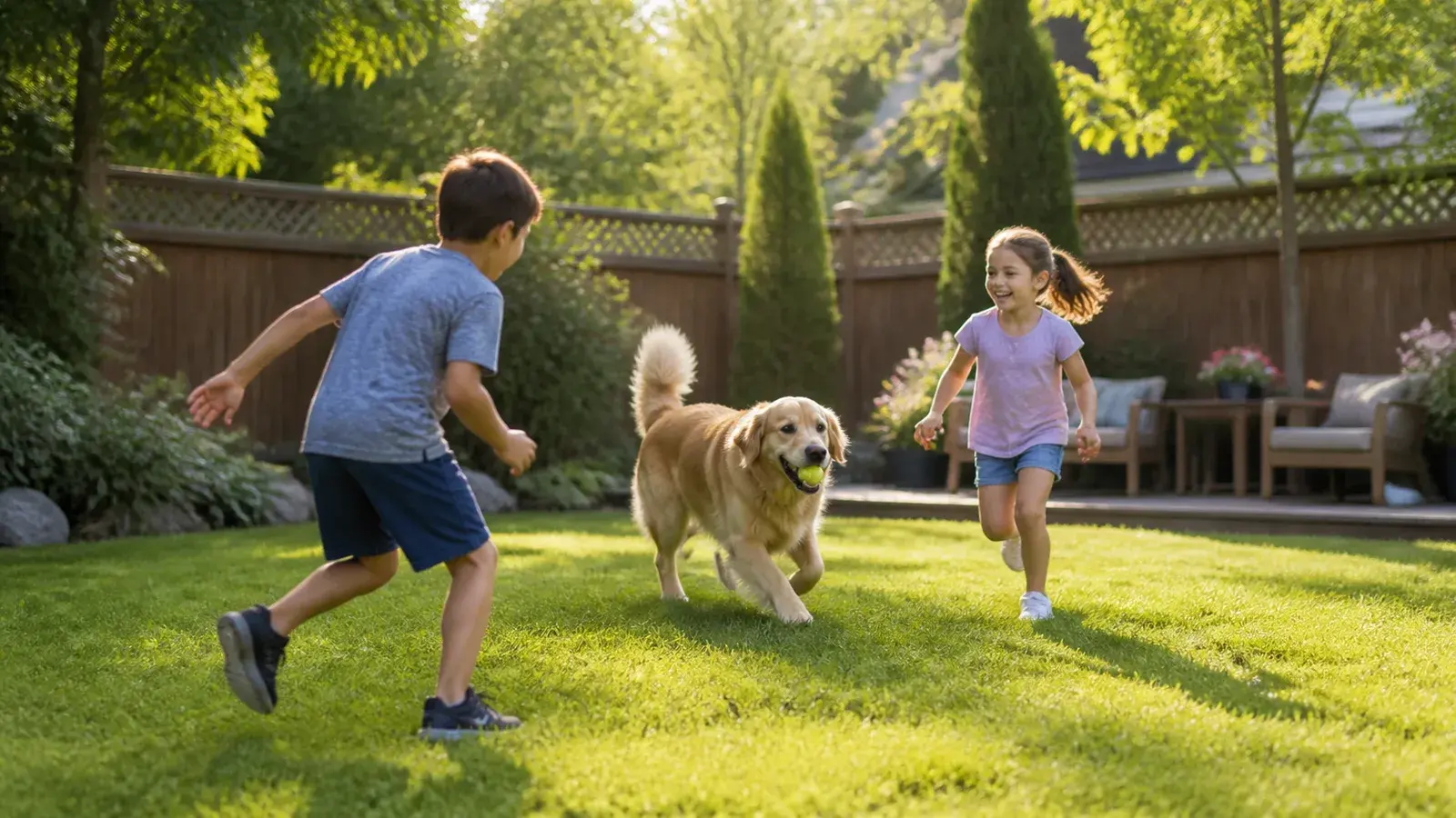 Dog-friendly backyard scene near Blair
