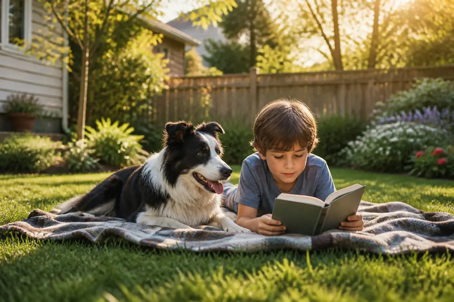 Dog-friendly backyard scene near Lakeshore