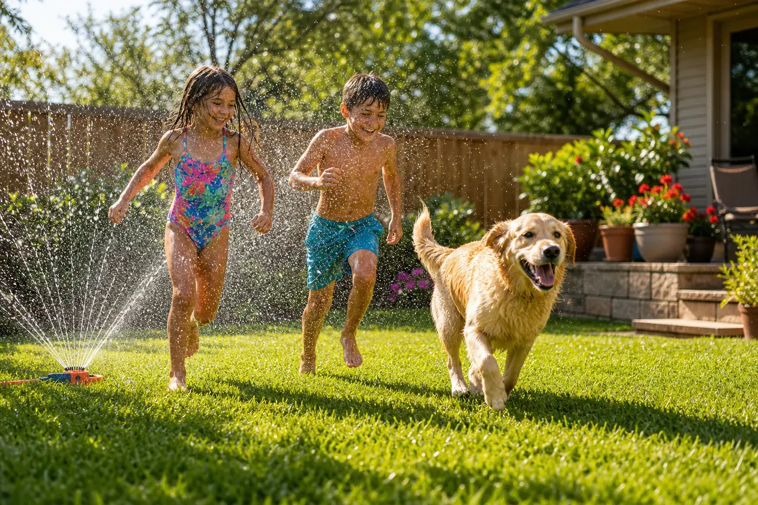 Dogs and family yard time near Forest Heights