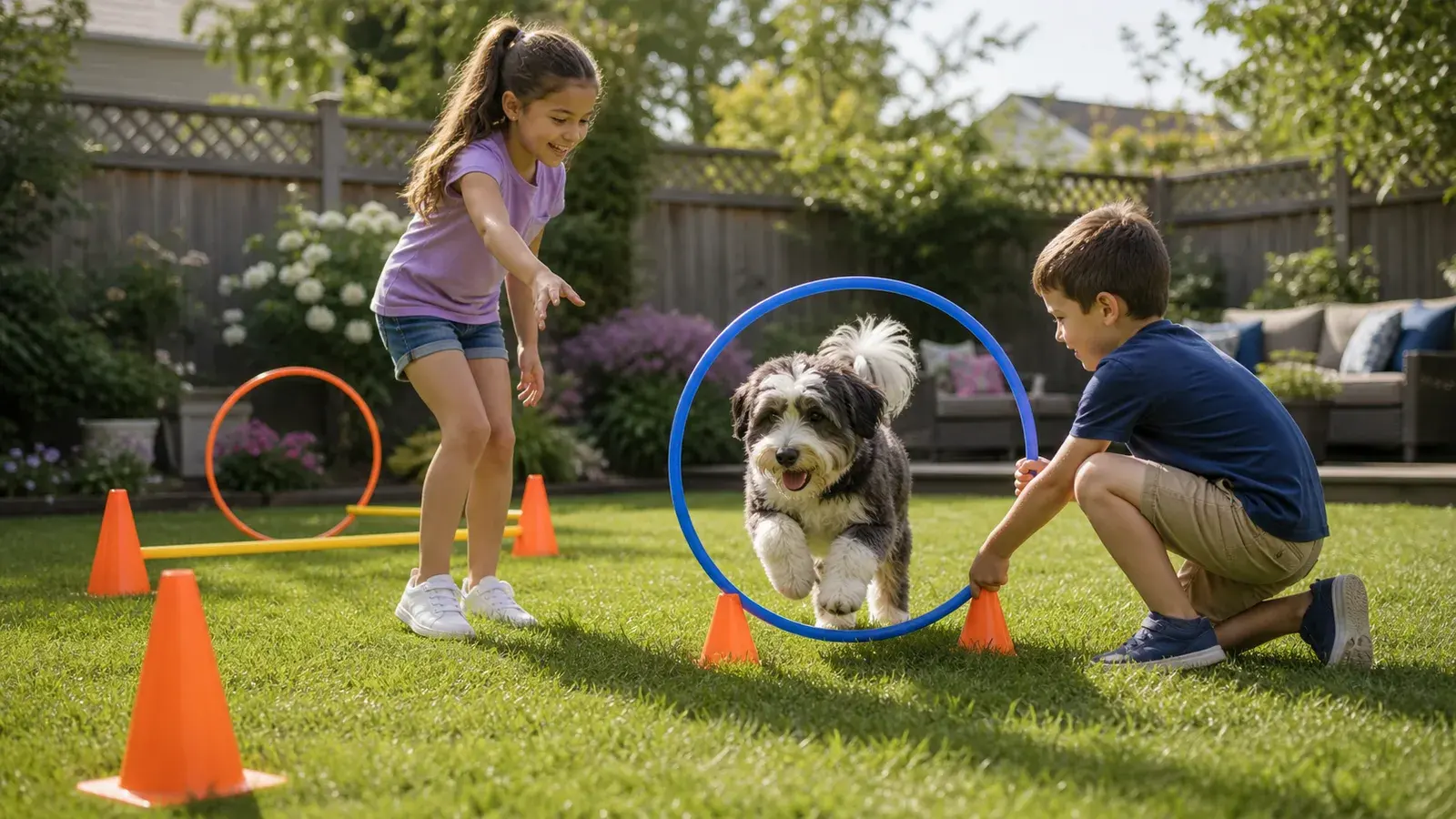 Dog-friendly backyard scene near Huron Park